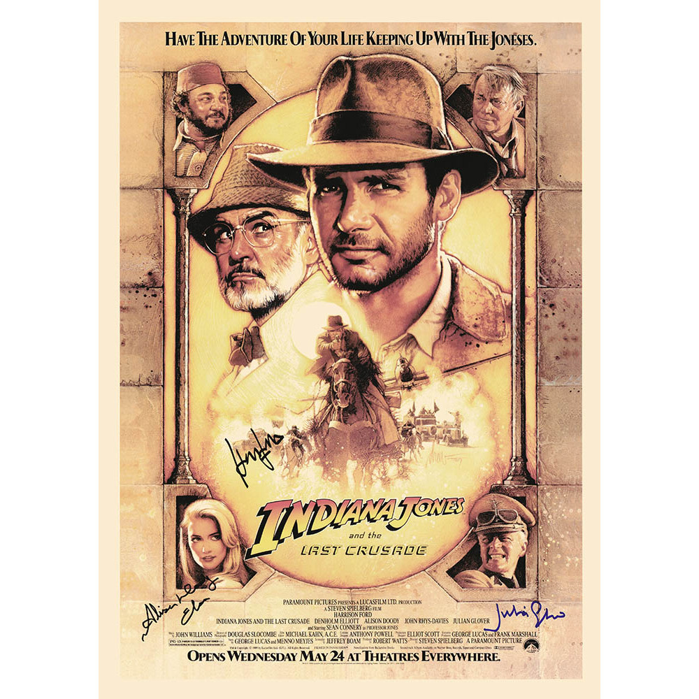 Indiana Jones and the Last Crusade cast-signed-poster-autographed-memorabilia